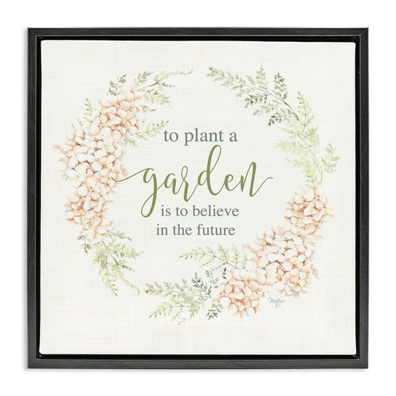 Stupell Industries Inspiring Plant A Garden Botanical & Floral Painting Black Floater Framed Canvas Art Print Wall Art, 18 x 18