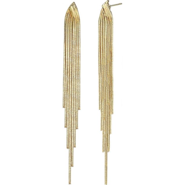 Women's Gold Hypoallergenic Earrings Stainless Steel Rod Women's Fancy Long Dangling Earrings