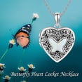 thumbnail image 6 of XATENJE Butterfly Heart Locket Necklace 925 Sterling Silver Butterfly Locket Pendant Necklace That Holds Pictures Photo Locket Jewelry Gifts For Women, 6 of 6