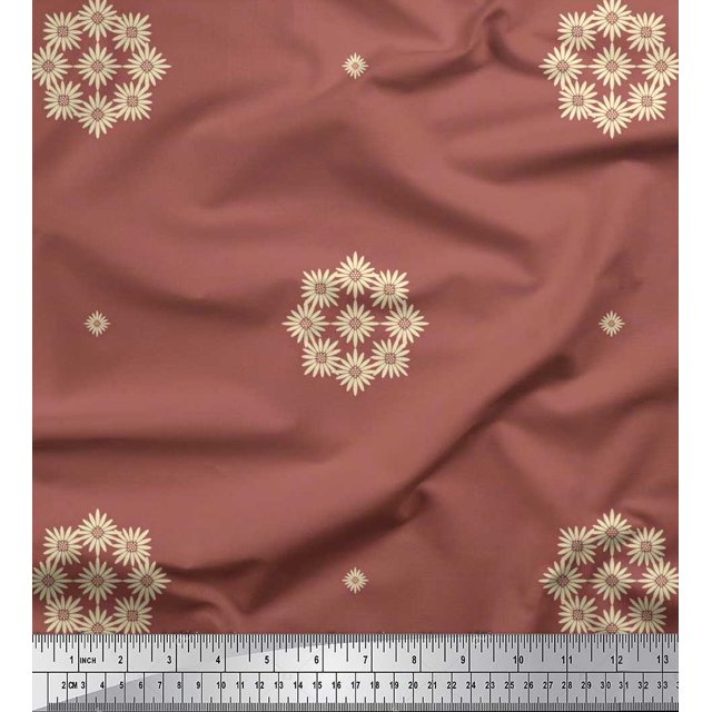 Soimoi Poly Georgette Fabric Artistic Floral Print Sewing Fabric Yard 42 Inch Wide