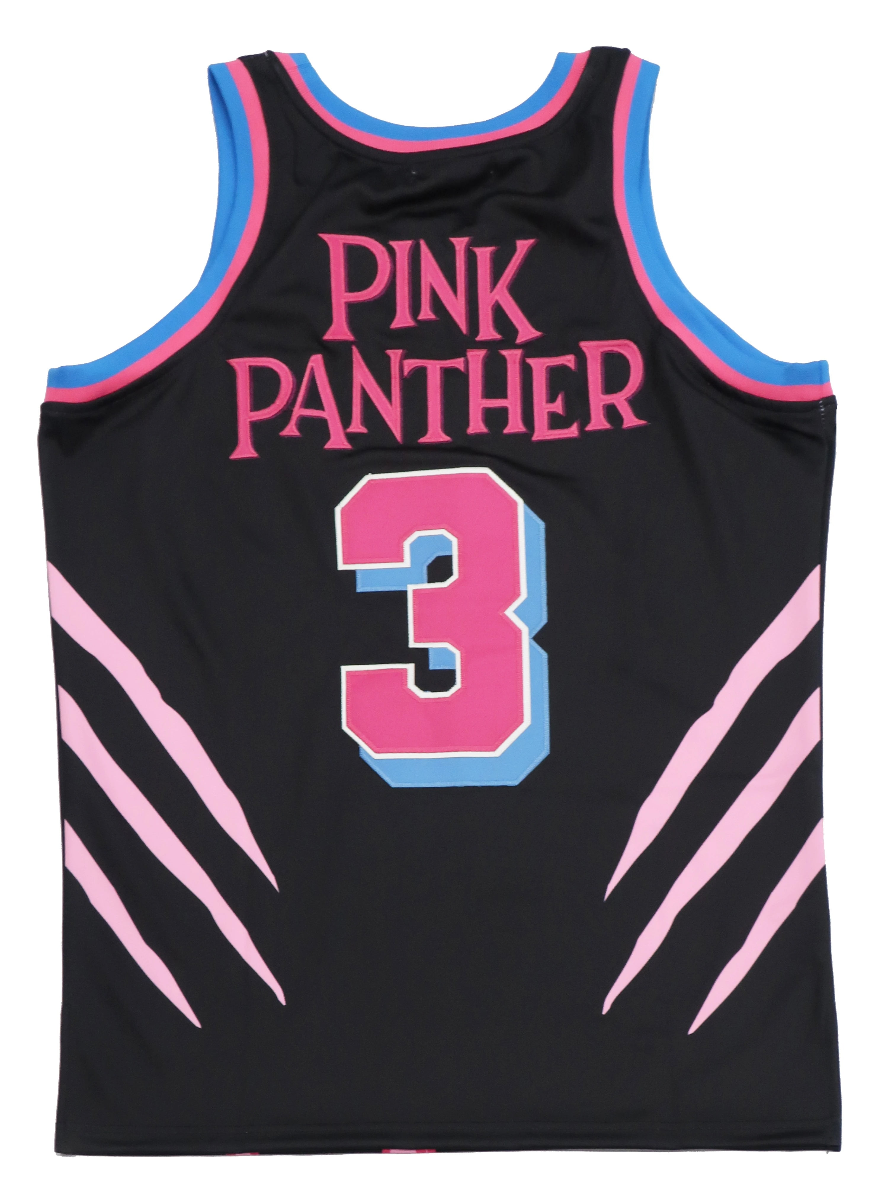 Pink Panther Miami Men's Headgear Classics Embroidered Basketball Jersey  (Small, Black) 
