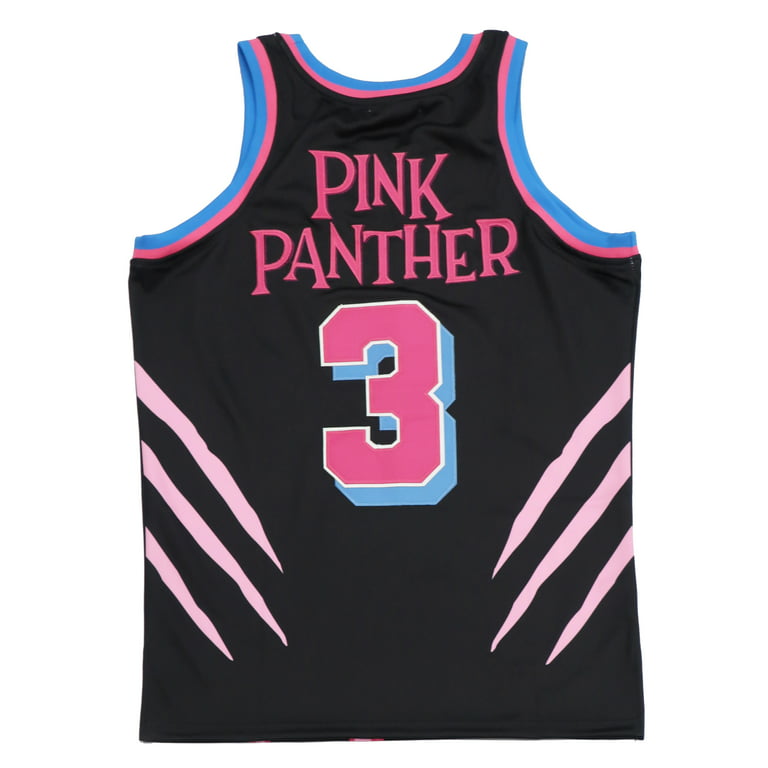 Pink Panther #3 Miami Basketball Jersey Youth Men's Stitched Pink Black  White