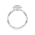 thumbnail image 2 of 1 1/6 ct Diamond Halo Intertwined Engagement Ring 14k White Gold, 2 of 3