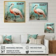thumbnail image 4 of Designart "Elegant Pink and Green Flamingo II" Animals Framed Wall Art - Traditional Pink Flamingo Entryway Framed Wall Art Print, 4 of 6
