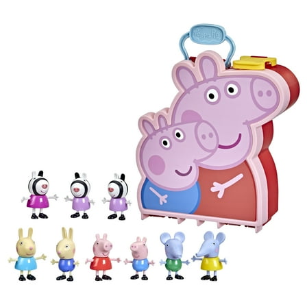 Peppa Pig Peppa's Adventures Carry-Along Brothers & Sisters Preschool Toy, 9 Figures, Ages 3 