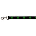thumbnail image 1 of Bright Green Irish Four Leaf Clover on Black Fun Animal Pet Dog Cat Leash, 1 of 1