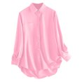 thumbnail image 3 of Tops de mujer Camisa de manga larga de un solo pecho Tops Blusa de camisa de solapa suelta Fridja  czfsfas6399, 3 of 4