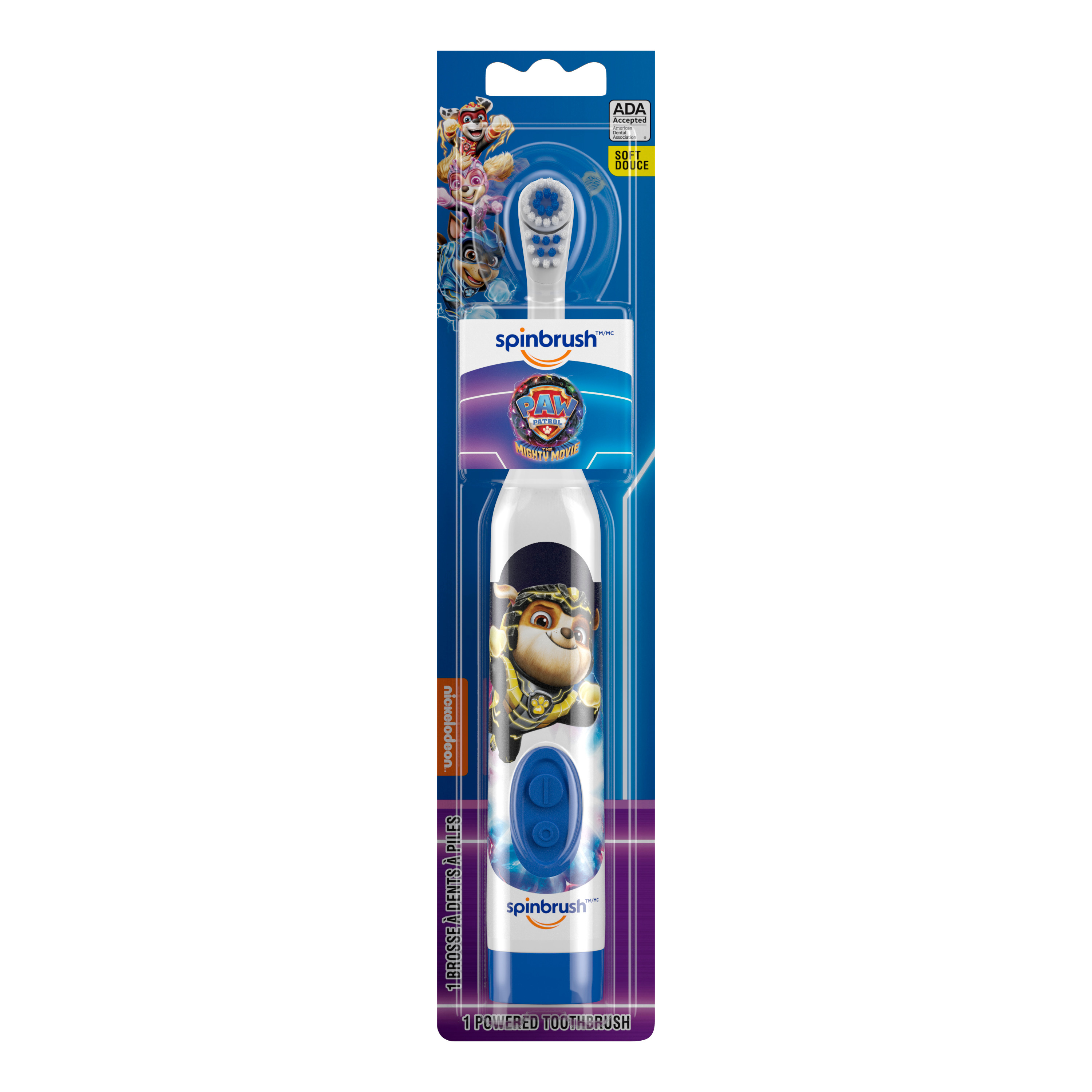 PAW Patrol Spinbrush Kids Battery-Powered Toothbrush, Soft Bristles, Ages 3+, Character May Vary - image 3 of 7