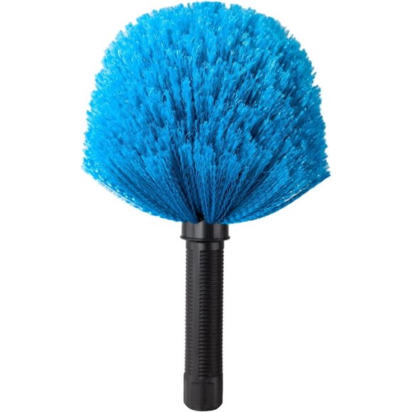 Brosse à Tête de Plumeau à Toile d'Araignée à Torsion / Brosse pour Enlever la Toile d'Araignée / Accessoire de Tête de Plumeau à Toile d'Araignée pour le Nettoyage Extérieur et Intérieur / Convient aux Poteaux Filetés Standard de 3/4 Po (Pole Non Incluse)