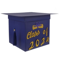 FOLOYORI Graduation Decorations Box Blue Paper 1Set Grad Cap Shape Table Decor Event