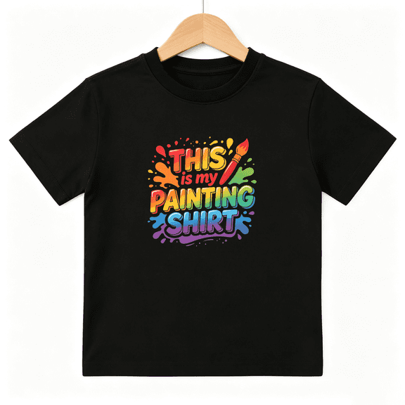 Painting Shirt Boys Graphic Tee, Cool Art Class Splatter Artist 100% Cotton Kids Short Sleeve T-Shirt