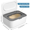 thumbnail image 3 of Wipes Dispenser, Wipe Holder for Baby & Adult, Seposeve Refillable Wipe Container, Keeps Wipes Fresh, One-Handed Operation, Easy Open/Close Wipes Pouch Case (Gray), 3 of 7