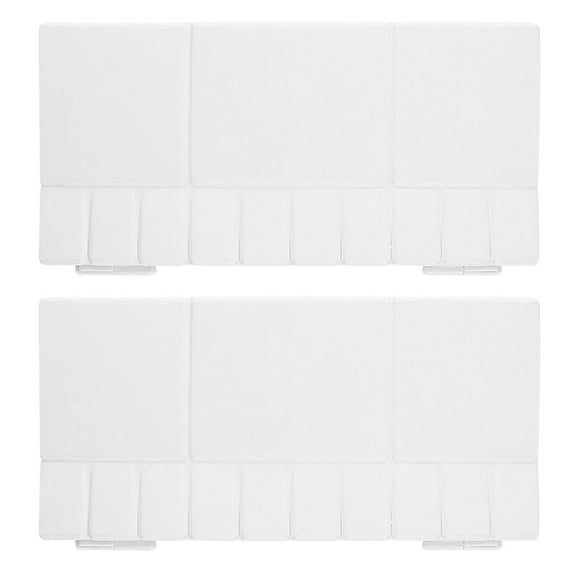 HOMEMAXS  2 Pcs Acrylic Paint Box Mixing Watercolor Palettes Tin Trays Student White