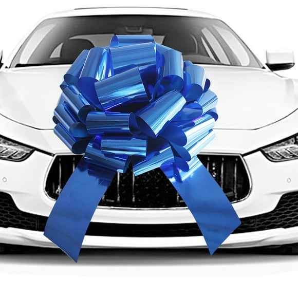 Car Bow HQJAXJ, papel de regalo impermeable, azul metalizado, de 20 pulgadas
