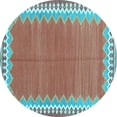 thumbnail image 1 of Ahgly Company Indoor Round Abstract Light Blue Contemporary Area Rugs, 3' Round, 1 of 4