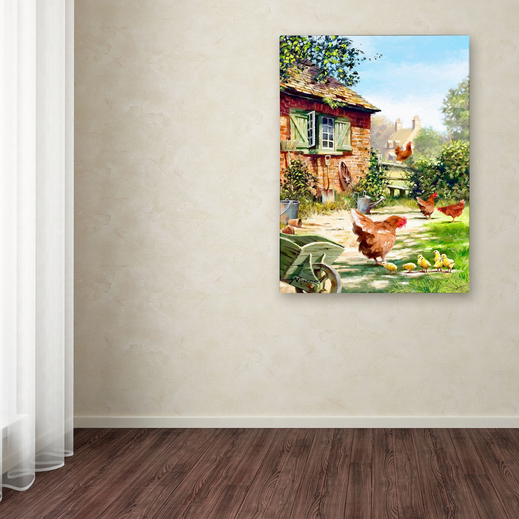 Trademark Fine Art 'Chicken And Hens' Canvas Art by The Macneil Studio