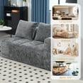 thumbnail image 4 of Chenille Loveseat Sofa, Minimalist Modular Couches Sleeper for Living Room Bedroom Apartment Lounge (Gray), 4 of 11
