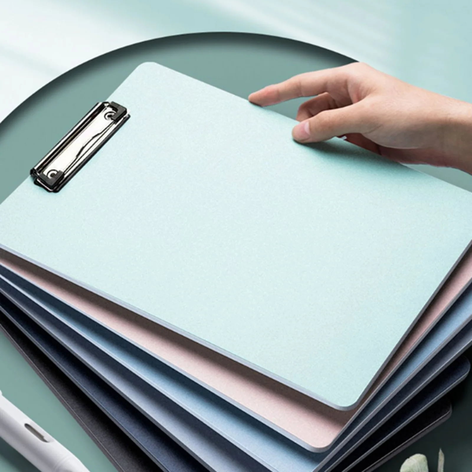 Djiypn Plastic Clipboard, Clip Boards for A5 Letter Size,Holds 100 Sheets 8.5x11 Inch Papers, 1 Pack Clipboards Folder for Office Supplies, Light Blue
