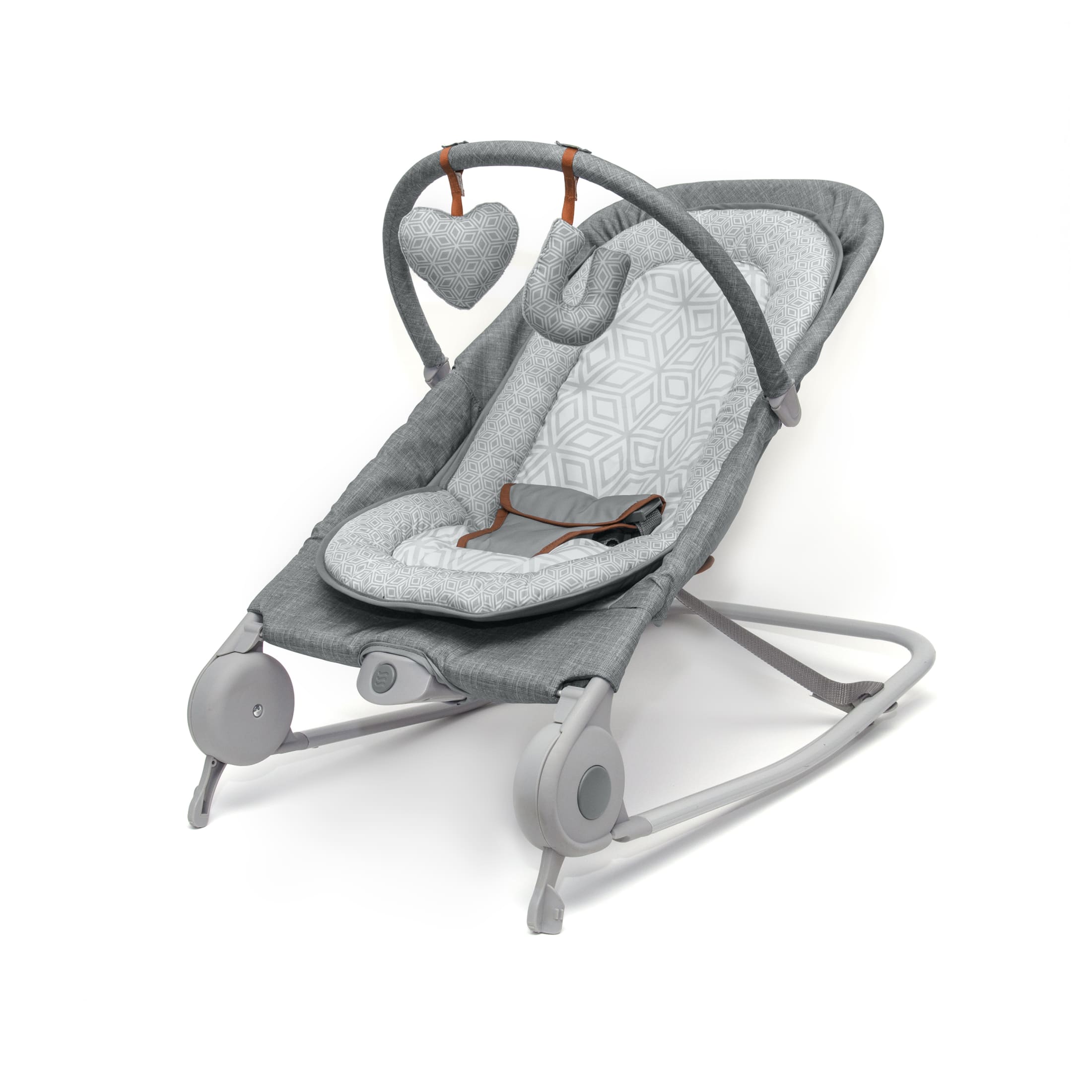Ingenuity 2-in-1 Baby Bouncer & Rocker Duo, Heather Gray photo 1