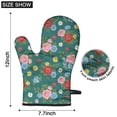thumbnail image 2 of Pioneer Flower Floral Print Pattern Oven Mitt 2-Pack Set, Heat Resistant Kitchen Gloves, 7.7" X 12", 2 of 2