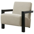 thumbnail image 3 of Fitz Accent Chair, Soft Latte Beige Boucle Cushions, Black Wood Arms, 3 of 5
