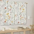 thumbnail image 3 of Boho Floral Kitchen Curtains Yellow Orange Flower Wildflower Small Short Cafe Window Curtains Plant Leaves Botanical Country Bathroom Drapes Treatment Tier Curtains 2 Panels (27.5x39 Inch), 3 of 6