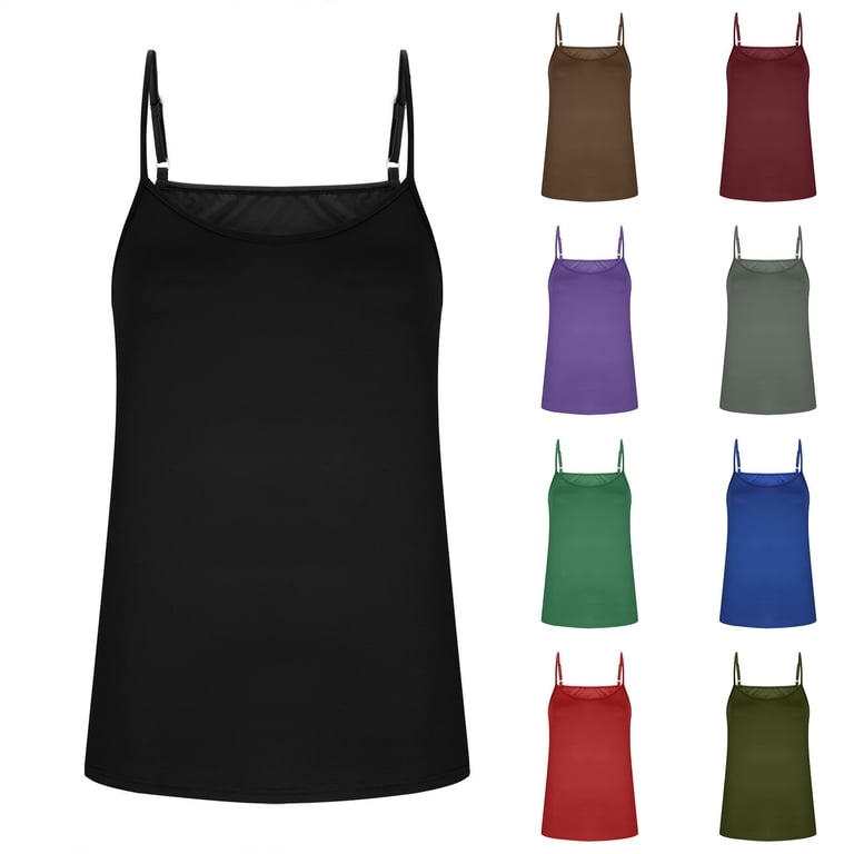 WAYUTE Womens Tank Tops Summer Silk Spaghetti Straps Camisole