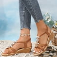 thumbnail image 5 of Aloohaidyvio Wedge Sandals for Women Dressy Summer Low Wedges Comfortable Open Toe Vacation Sandals, 5 of 6