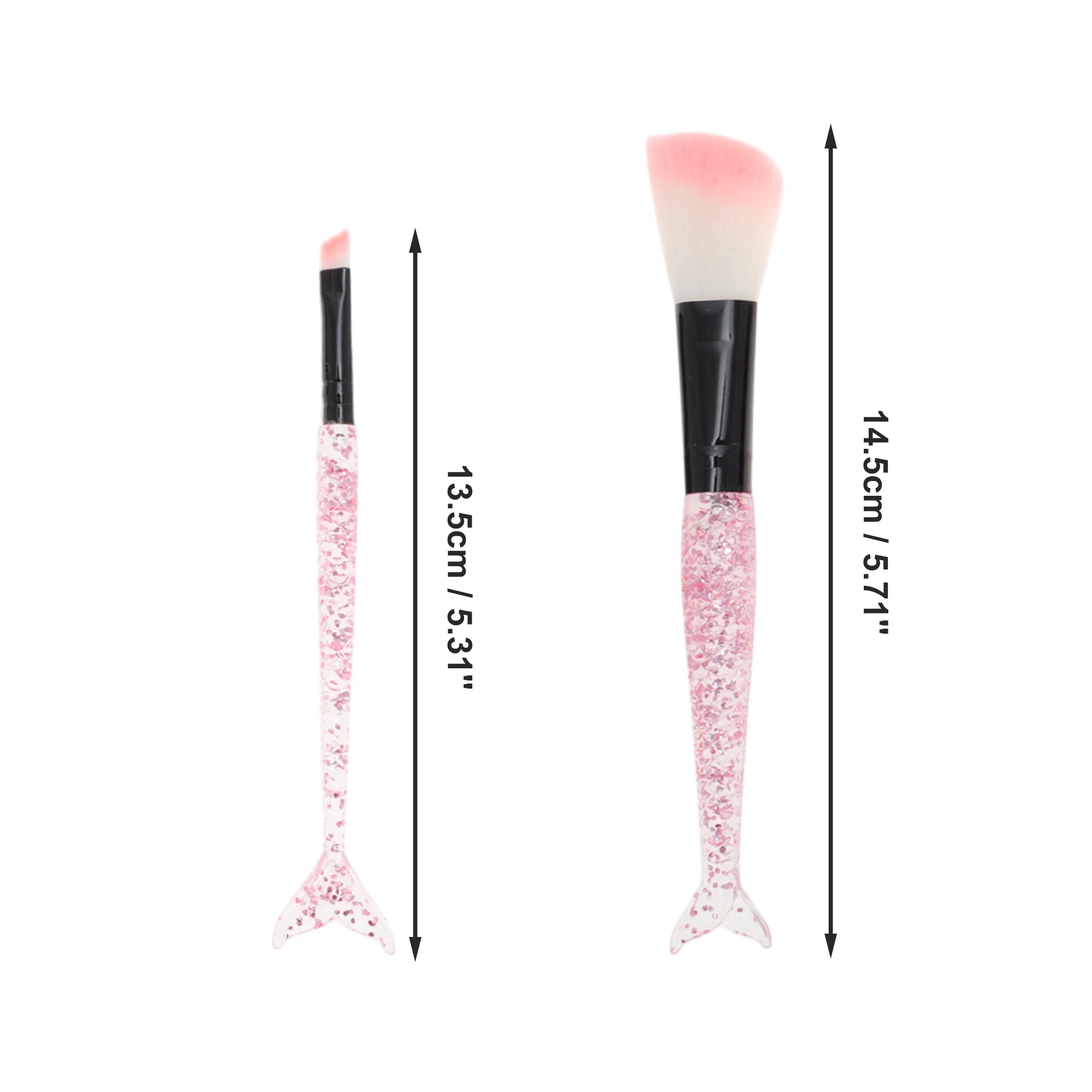 Unique Bargains 10 Pcs Durable Mermaid Makeup Brush Set for Cosmetic Pink