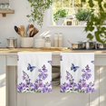 thumbnail image 4 of Purple Flowers Kitchen Towels Set of 2, Butterfly Spring Floral Watercolor Farmhouse Absorbent Dish Towels for Kitchen, Microfiber Hand Towel, Quick Drying Tea Towel for Cleaning Dishcloths, 4 of 7