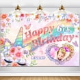 thumbnail image 1 of Banner de decoración de cumpleaños con dicódigos de unicornio para niñas, 1 of 7