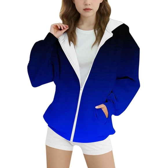 JTieacloth Girls Hooded Jacket Fleece Zip Up Outerwear Casual Pullover Sweatshirt For Teen Youth Lightweight Spring Fall Coat Girls Summer Tees Sizes 10-11 Years