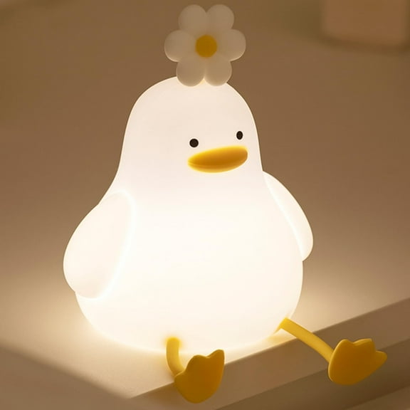 Keyohome Duck Night Light Silicone Night Lamp LED Touch Bedside Lamp for Home,4.3" x 5.1" x 5.7"