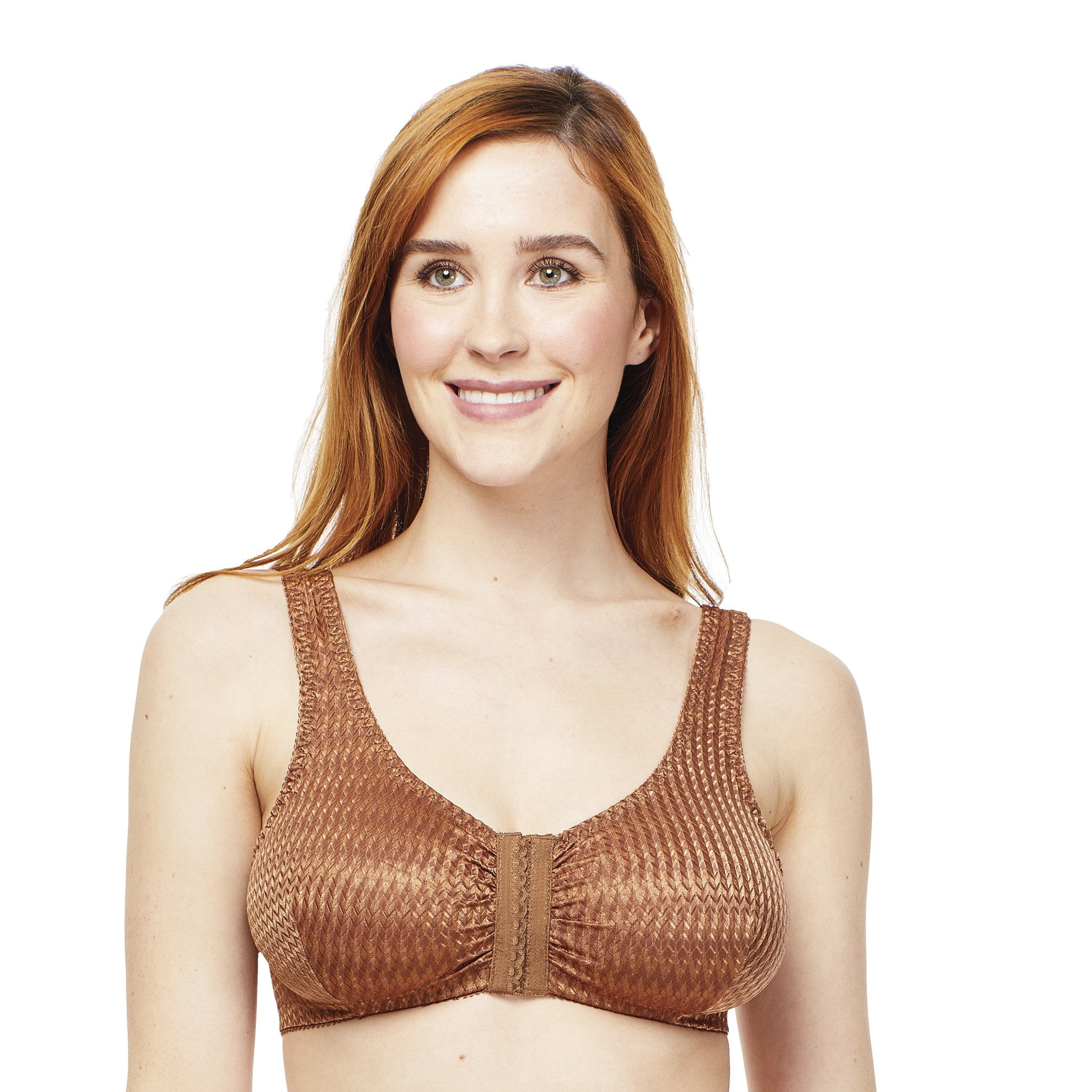 Carole Martin Full Freedom Comfort Bra WireFree Front Closure Style 7218 Cafe 40