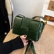 thumbnail image 4 of Bolso bandolera acolchado tejido para mujer, bolso de hombro de piel sintética, bolso de mano de moda para mujer, bolso de mano verde, 4 of 6