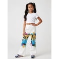 thumbnail image 5 of 9-10Y Girls Colored Flared Pants Digital Print Trousers Slim-Fit Wide Leg Flare for Spring Summer Autumn, 5 of 6