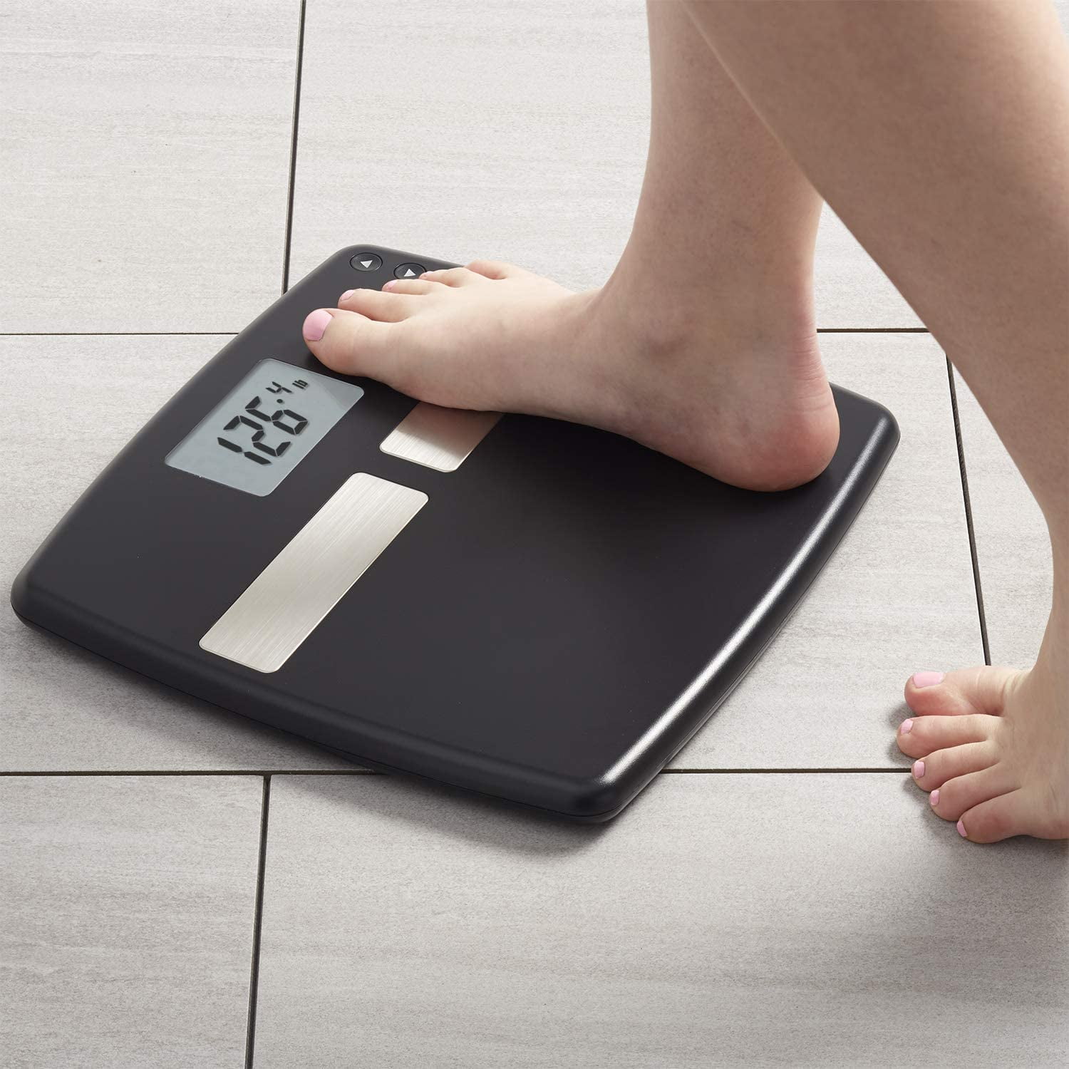 InstaTrack Digital Body Fat/BMI Bathroom Scale with User Recognition Technology-Accurate Measurements up to 400 Pound, Black