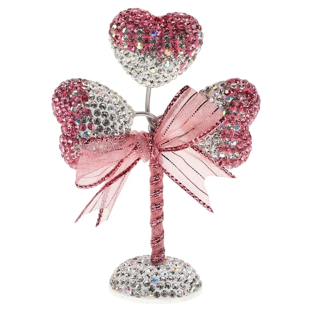 GOOHOCHY Adorno para salpicadero de coche con forma de corazón brillante, adorno para coche con forma de corazón y diamantes de imitación, adorno para salpicadero de coche con forma de corazón