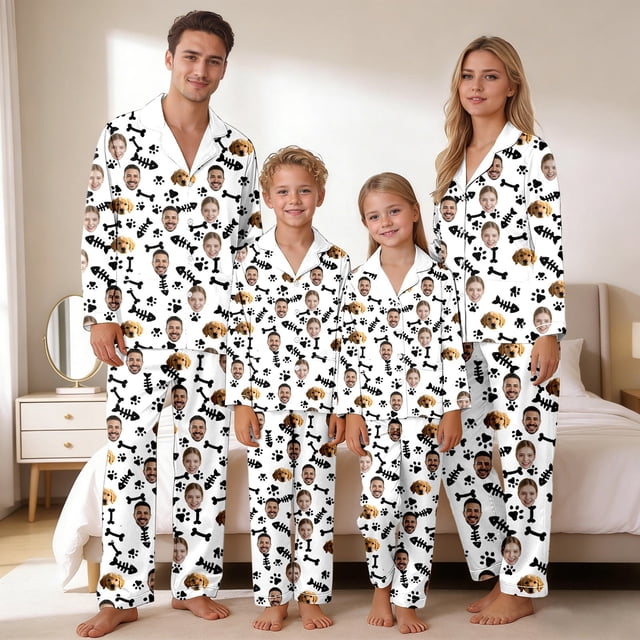 Ensemble de Pyjamas Assortis pour la Famille pour des Nuits Douillettes et des Moments de Rapprochement – Tenue de Pyjama Durable et Confortable pour Parents et Enfants, Tenue Saisonnière pour Toute l'Année, Tenue de Détente Familiale Personnalisable