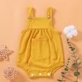 thumbnail image 2 of NOLDARES Newborn Baby Girl Romper Knitted Ruffle Sleeve Bodysuit Jumpsuit Toddler Cute Summer Clothes(Orange,3-6 Months), 2 of 6