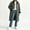 Army Green, variant on Women's Loose Long Trench Coat Vintage Corduroy Collar Contrast Jacket, Casual Single‑Breasted Cotton Overcoat with Pockets for Daily Wear