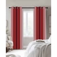 thumbnail image 3 of Red Vertical Striped Blackout Curtains 54 Inches Long for Bedroom, Farmhouse Minimalist Abstract Lines Thermal Insulated Room Darkening Black Out Window Curtain Panels Grommet Drapes for Living Room, 3 of 8