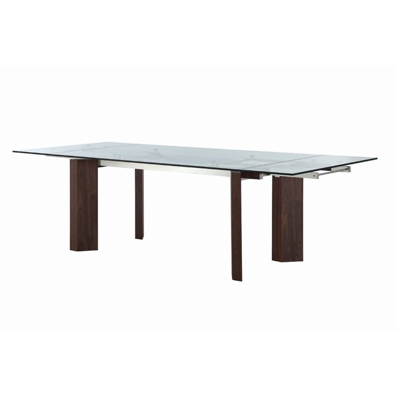 Casabianca Modern Torino Engineered Wood Extendable Dining Table in Clear