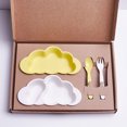 thumbnail image 2 of Serving Bowl Children's Bowl Bamboo Fiber Baby Cloud Tableware Set Children's Plate Baby Bowl Spoon Complementary Food Bowl for Pasta Salad Ice Cream (Color : Blue), 2 of 5