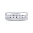 thumbnail image 2 of 14kt White Gold Mens Round Diamond Wedding Band Ring 1 Cttw, 2 of 3
