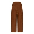 thumbnail image 6 of LLYwey Winter Tights for Women On Sale Clearance Ladies Casual Solid Color Pocket High Waist Straight Leg Pants Casual Pants New Winter Pants Coffee M, 6 of 6