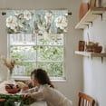 thumbnail image 6 of Kitchen Curtains Valances, White Flower Vintage Floral Leaves Short Rod Pocket Valances for Windows for Bedroom, Bathroom, 1 Panel, 54" W x 18" L, 6 of 6