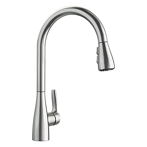 BLANCO, Robinet de Cuisine à Double Pulvérisation en Acier Inoxydable 442208 ATURA à Arc Haut, 1.5 GPM