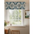 thumbnail image 2 of Blue Gray Boho Flower Curtain Valances for Windows, Vintage National Floral Kitchen Valance Window Treatment, Light Filtering Block Curtains for Bathroom/Bedroom/Living Room 60'' x 18'', 2 of 9