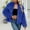 Blue, variant on Women's Faux Fur Jacket Winter Warm Short Coat Casual Fashion Outerwear with Round Neck for Ladies Plus Size